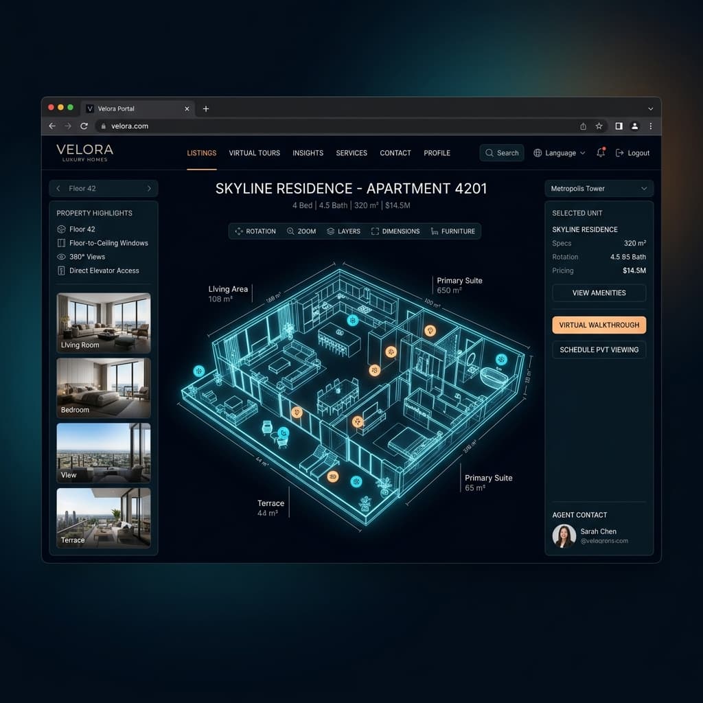 Luxury Real Estate 3D Interactive Web Portal — High-Rise Commercial & Residential Portfolios project by Buildlyst
